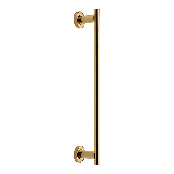 V2057 489-PB • 489mm • Polished Brass • Heritage Brass Pedestal Pull Handle On Concealed Fixing Roses